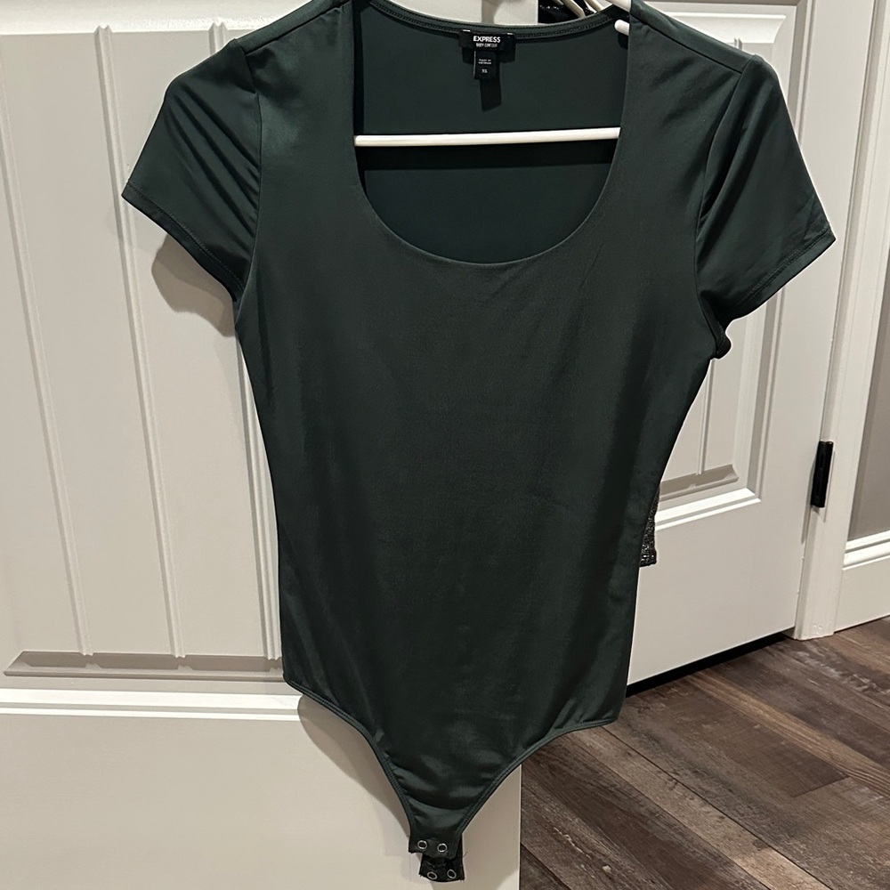 Express Dark Green Short Sleeve Bodysuit